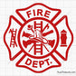firefighter fire dept badge svg maltese cross design with firefighter tools for shirts decals and engraving