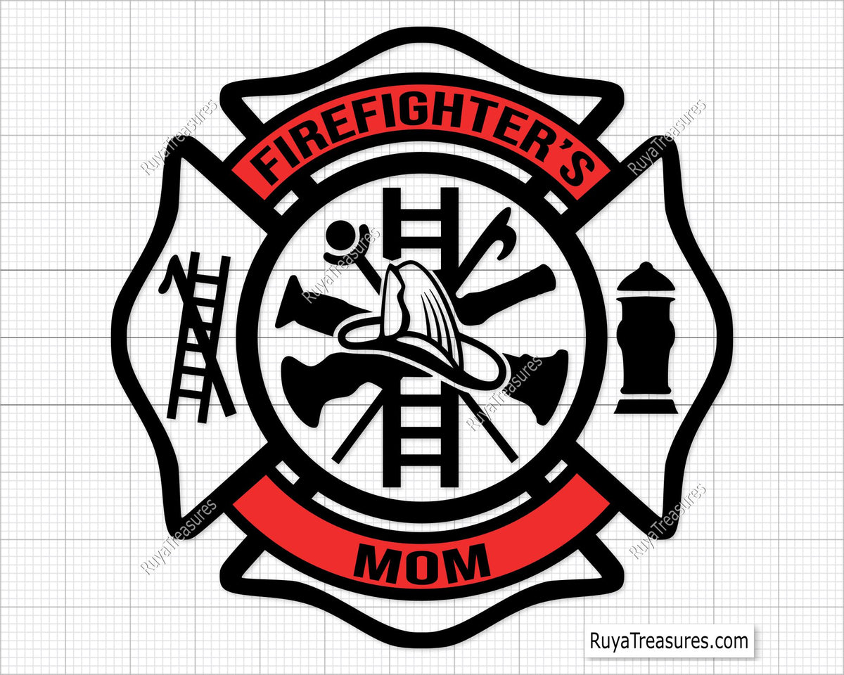 Free Firefighter Mom Maltese Cross Svg