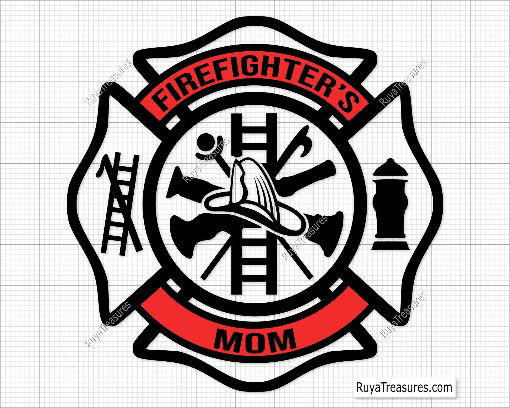 Free Firefighter Mom Maltese Cross Svg