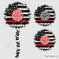 firefighter sunflower thin red line design with fire dept badge for shirts decals and gifts