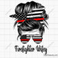 Firefighter Wifey Messy Bun Svg