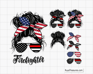 Firefighter Sunglasses Svg, Fireman USA Glasses Svg