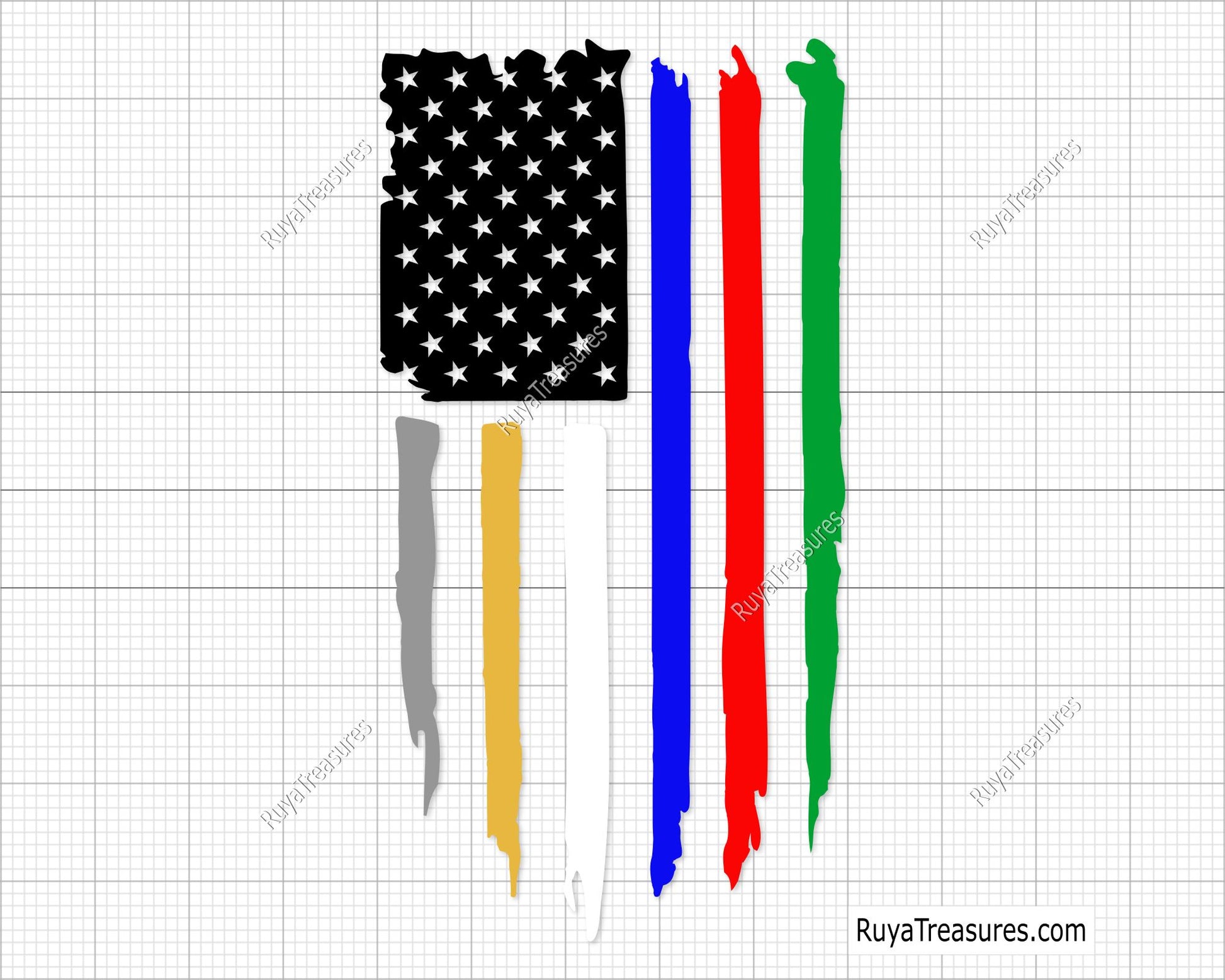 First Responders USA Flag Svg