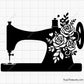 rose sewing machine SVG PNG featuring vintage sewing machine with floral rose patterns for shirts decals and craft projects