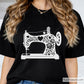 floral sewing machine SVG PNG featuring vintage sewing machine with roses hearts and decorative patterns for shirts decals and craft projects
