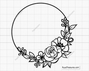 Floral Wreath Svg