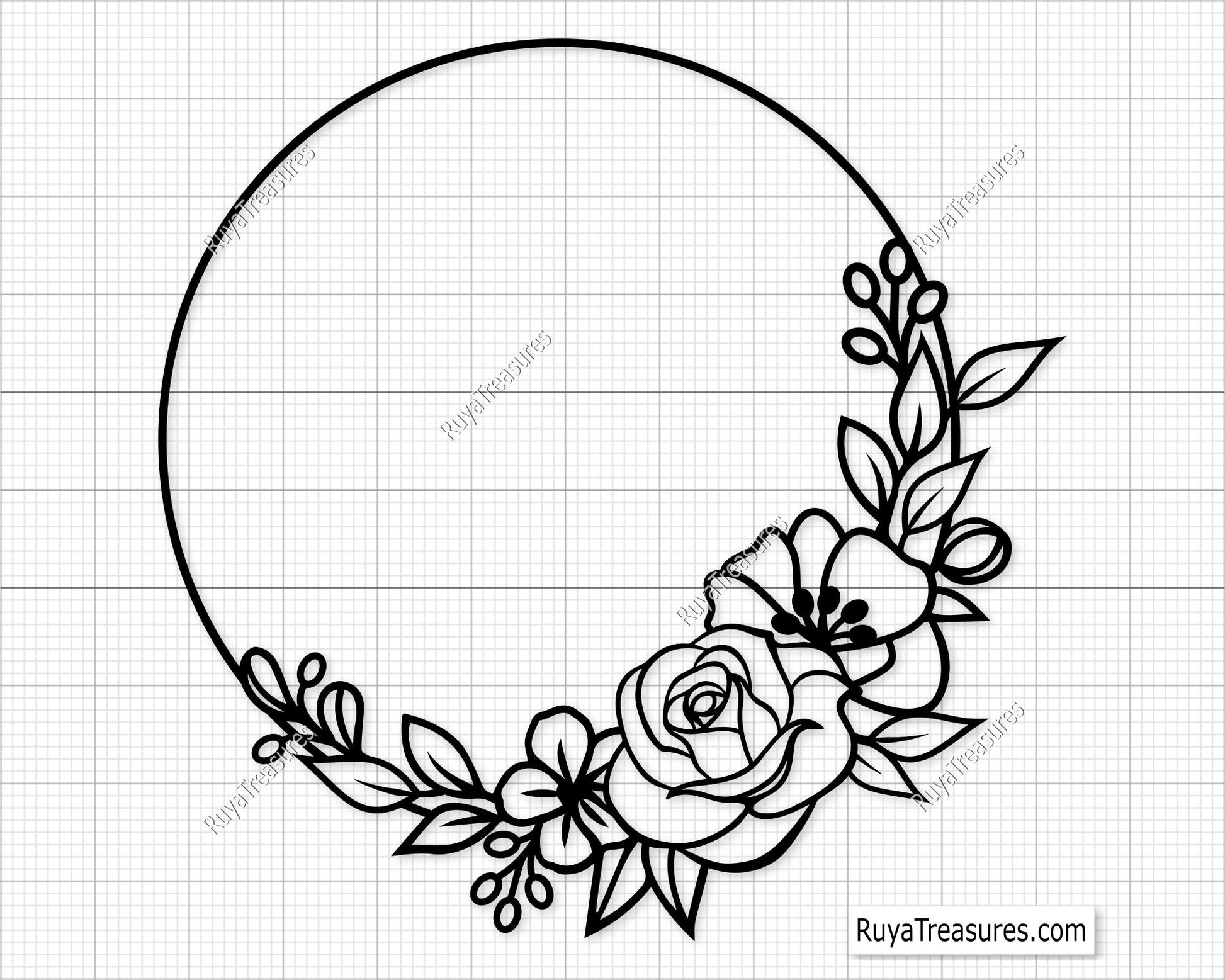 Floral Wreath Svg