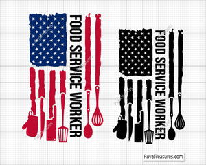 Food Service Worker FLag Svg