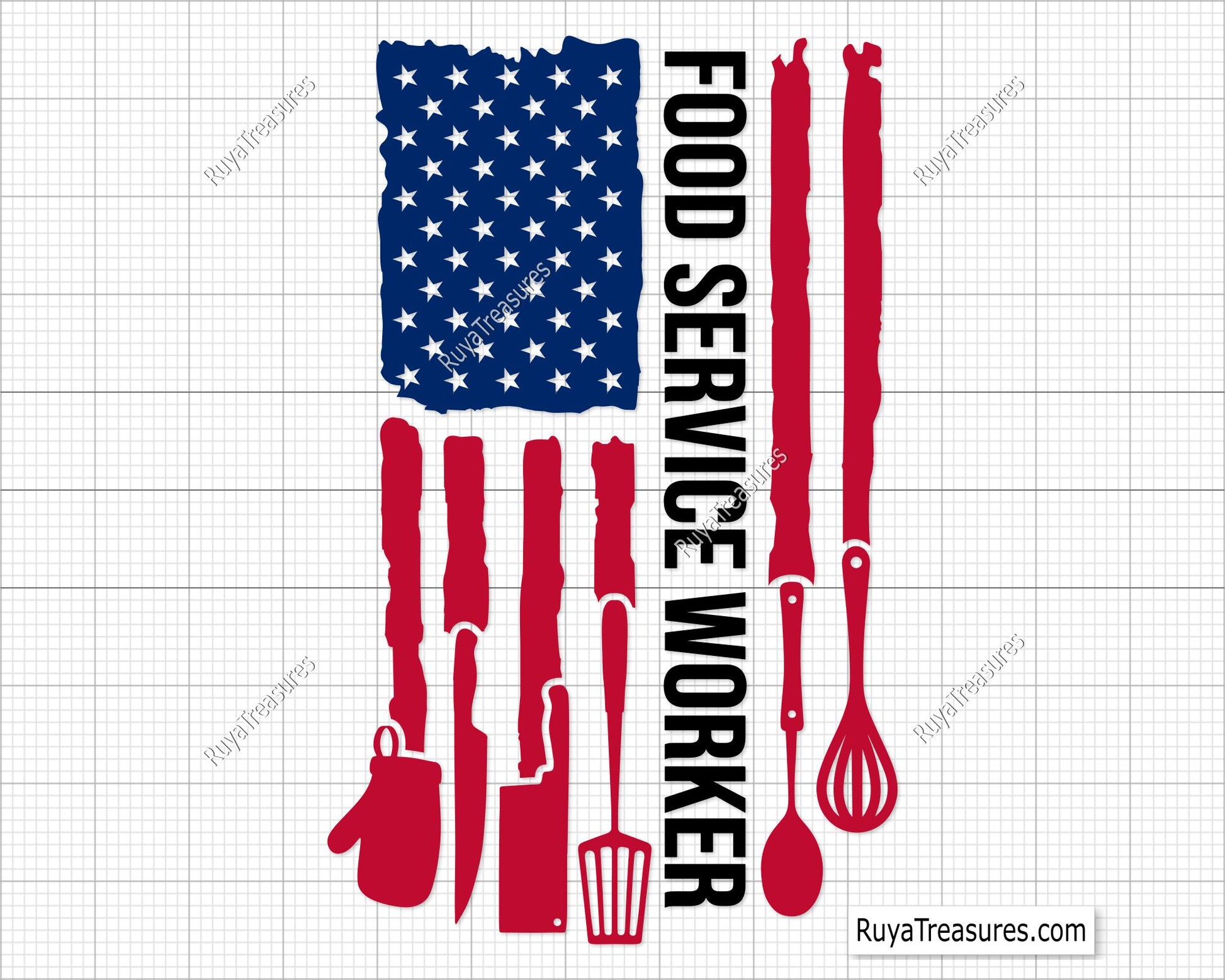 Food Service Worker FLag Svg