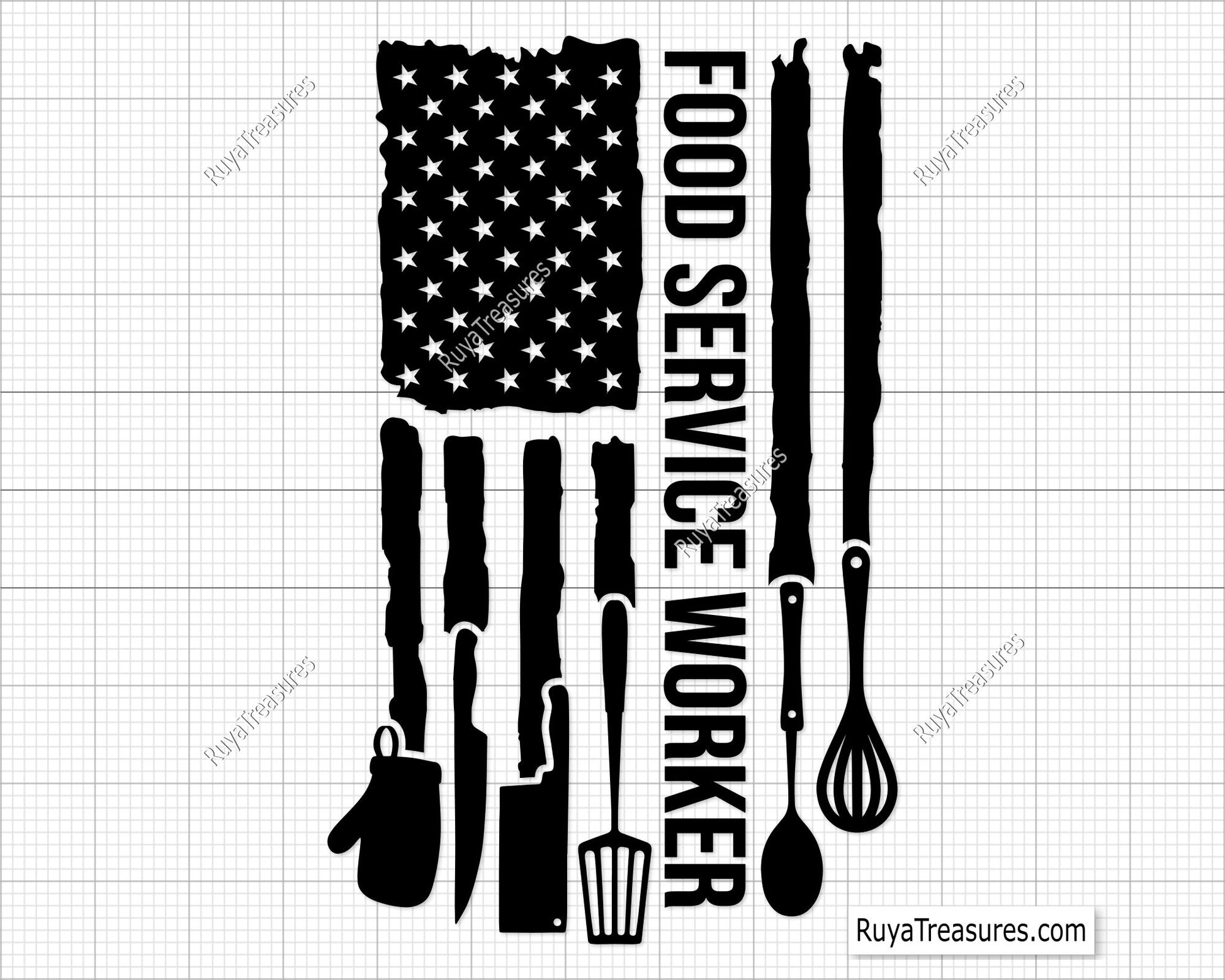 Food Service Worker FLag Svg