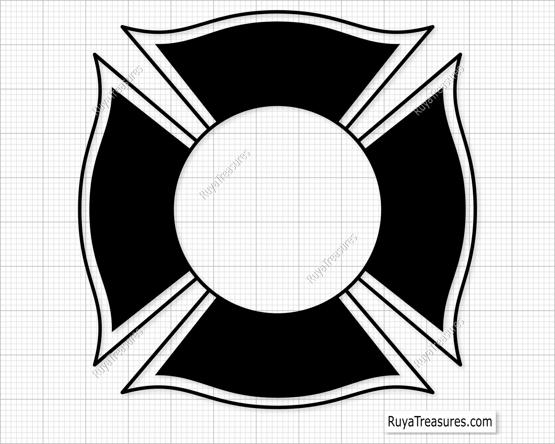 Free Firefighter Wife Svg Png, Fire Dept Maltese Cross Heart Design