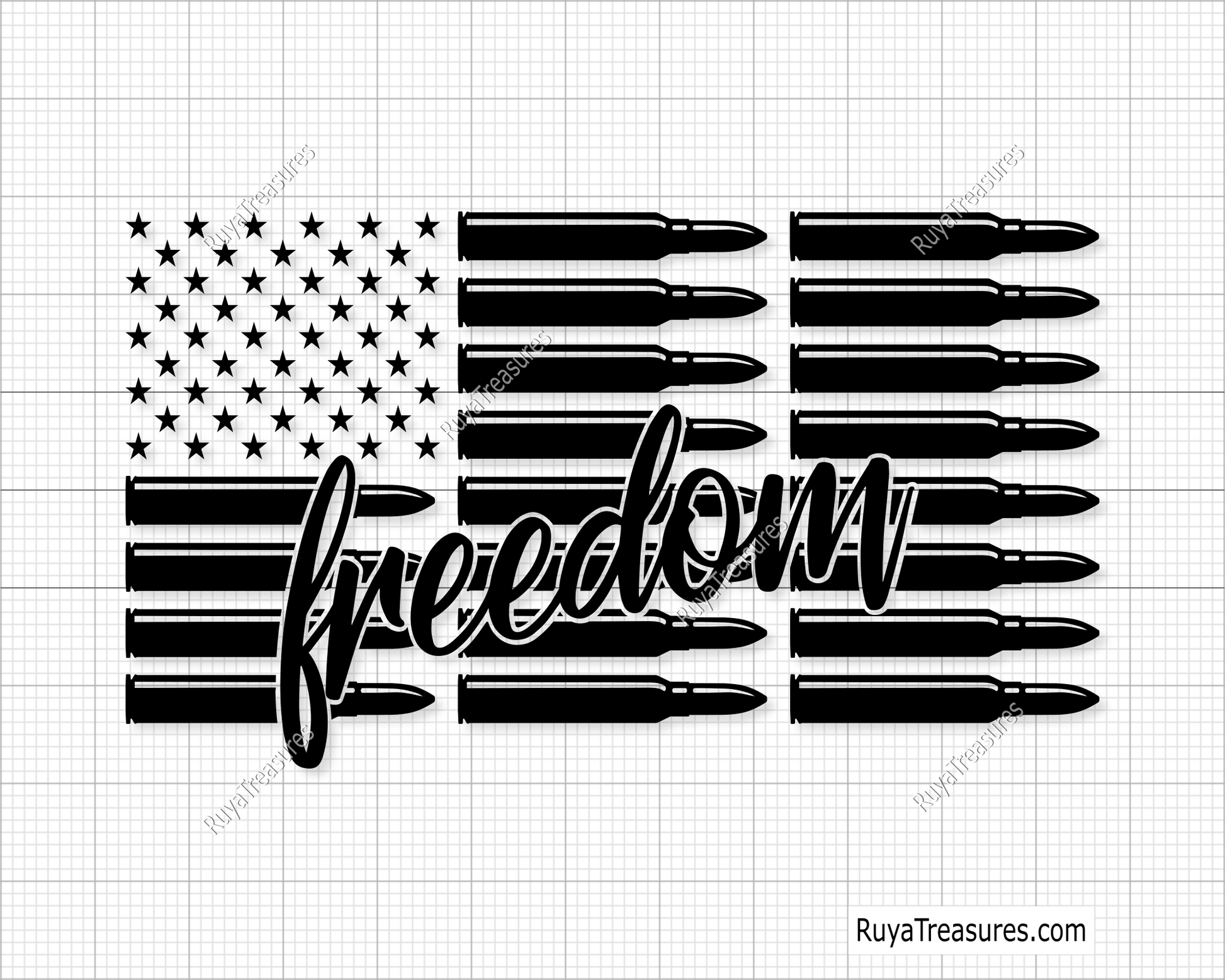 Freedom Bullets Flag Svg
