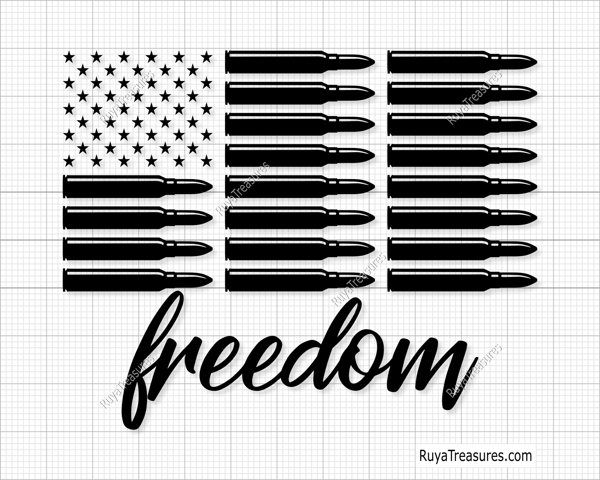 Freedom Bullets Flag Svg 