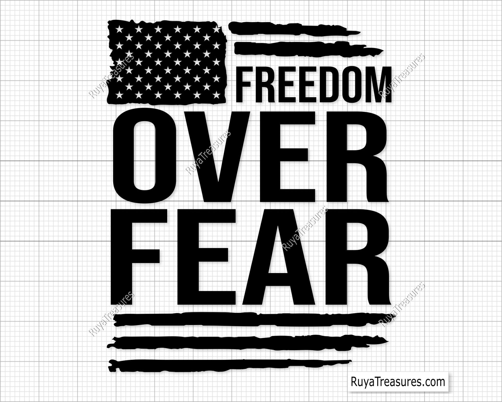 Freedom Over Fear Flag Svg