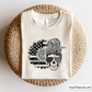 American Sunflower Messy Bun Gray Line svg