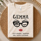 Funny grandma quote cut file with chic glasses, eyelashes, red lips, and the phrase Gemma Like A Normal Grandma Only More Awesome for apparel, decals, and gifts.