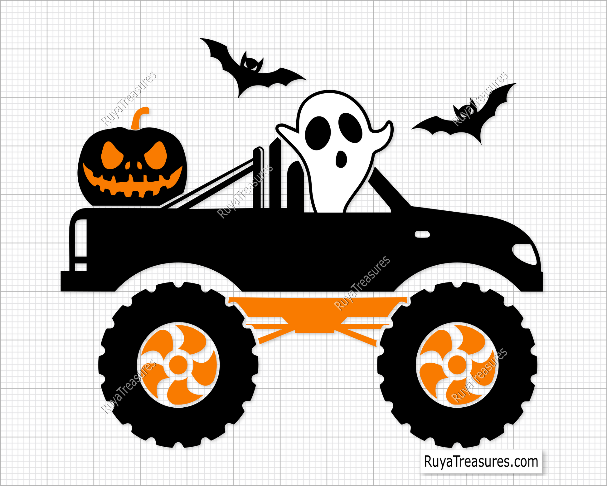 Ghost Monster Truck Svg
