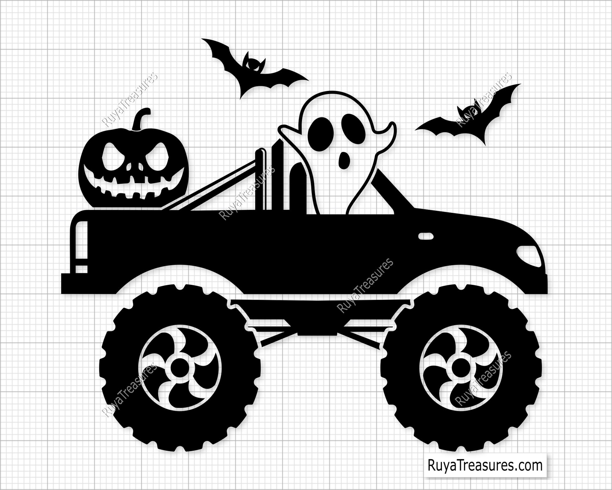 Ghost Monster Truck Svg