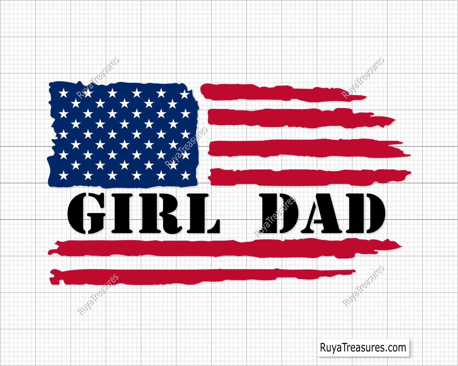 Girl Dad Flag Svg 
