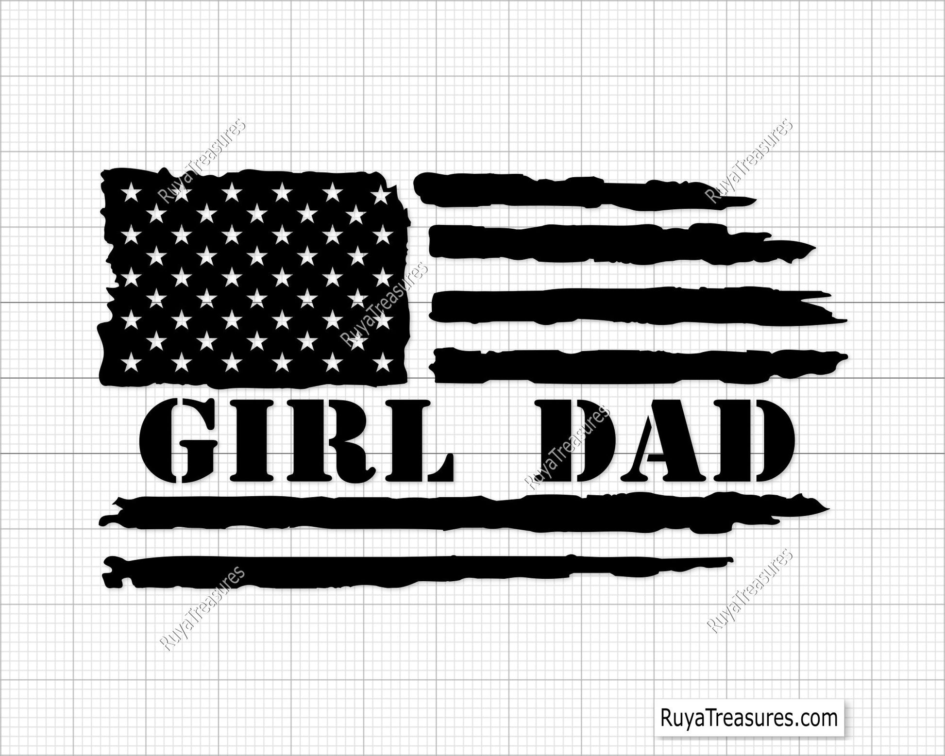 Girl Dad Flag Svg 
