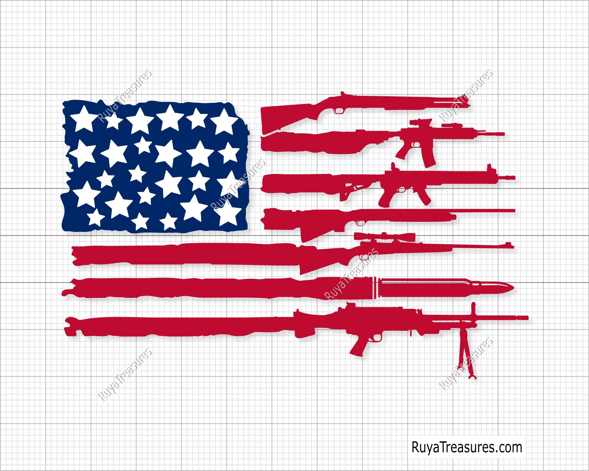 Gun Rifle Flag Svg