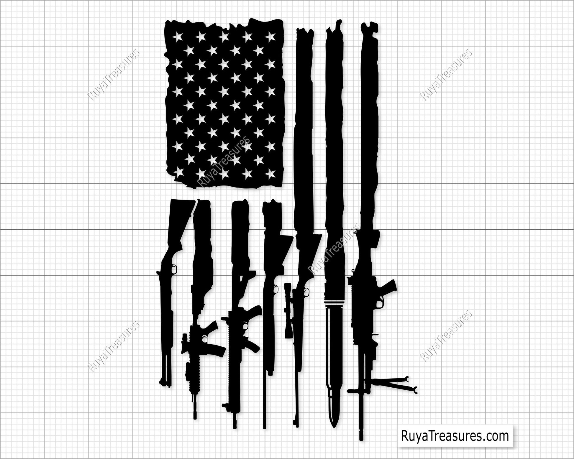 Gun Rifle Flag Svg