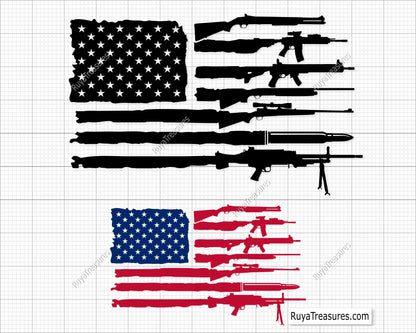 Gun Rifle Flag Svg