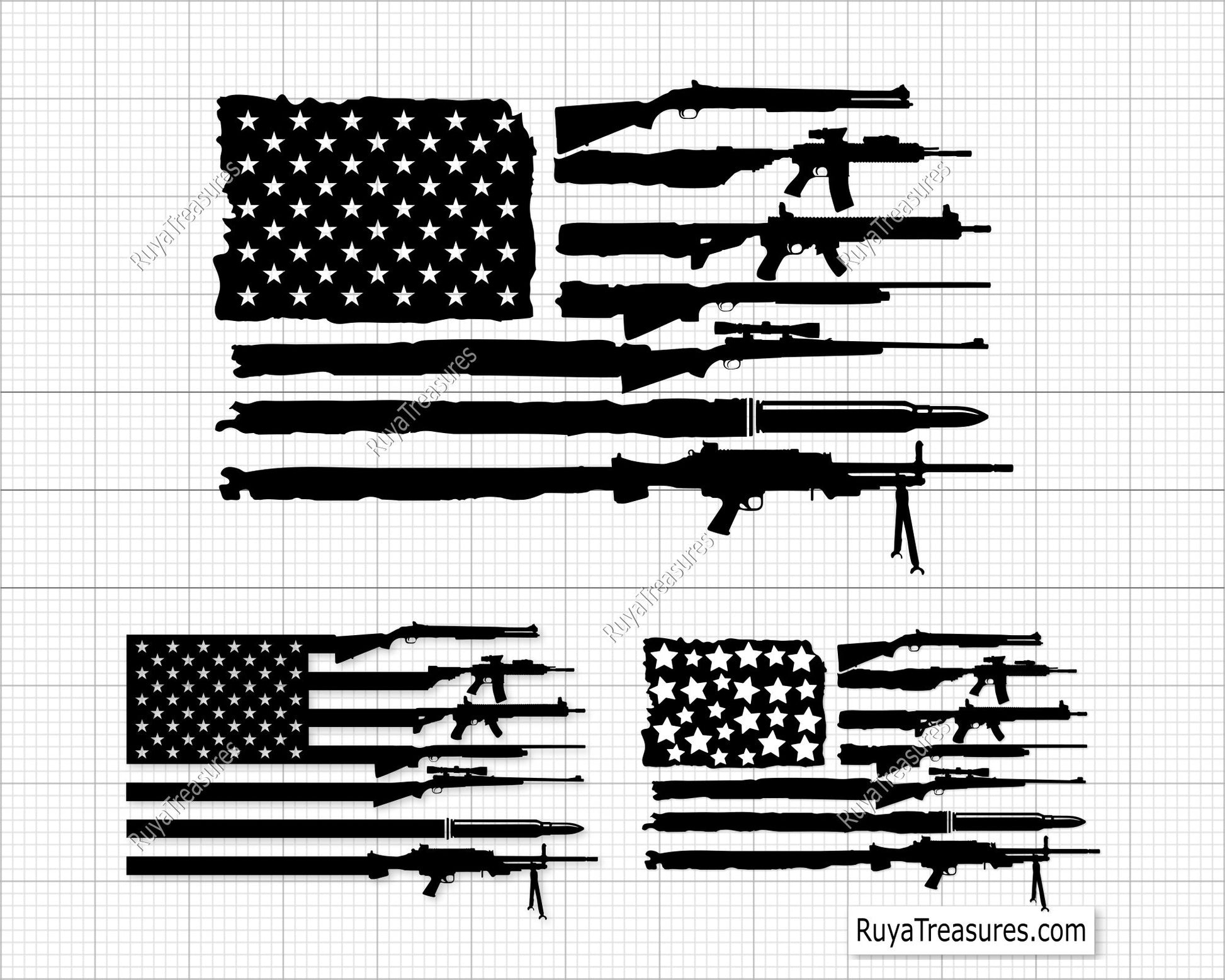 Gun Rifle Flag Svg