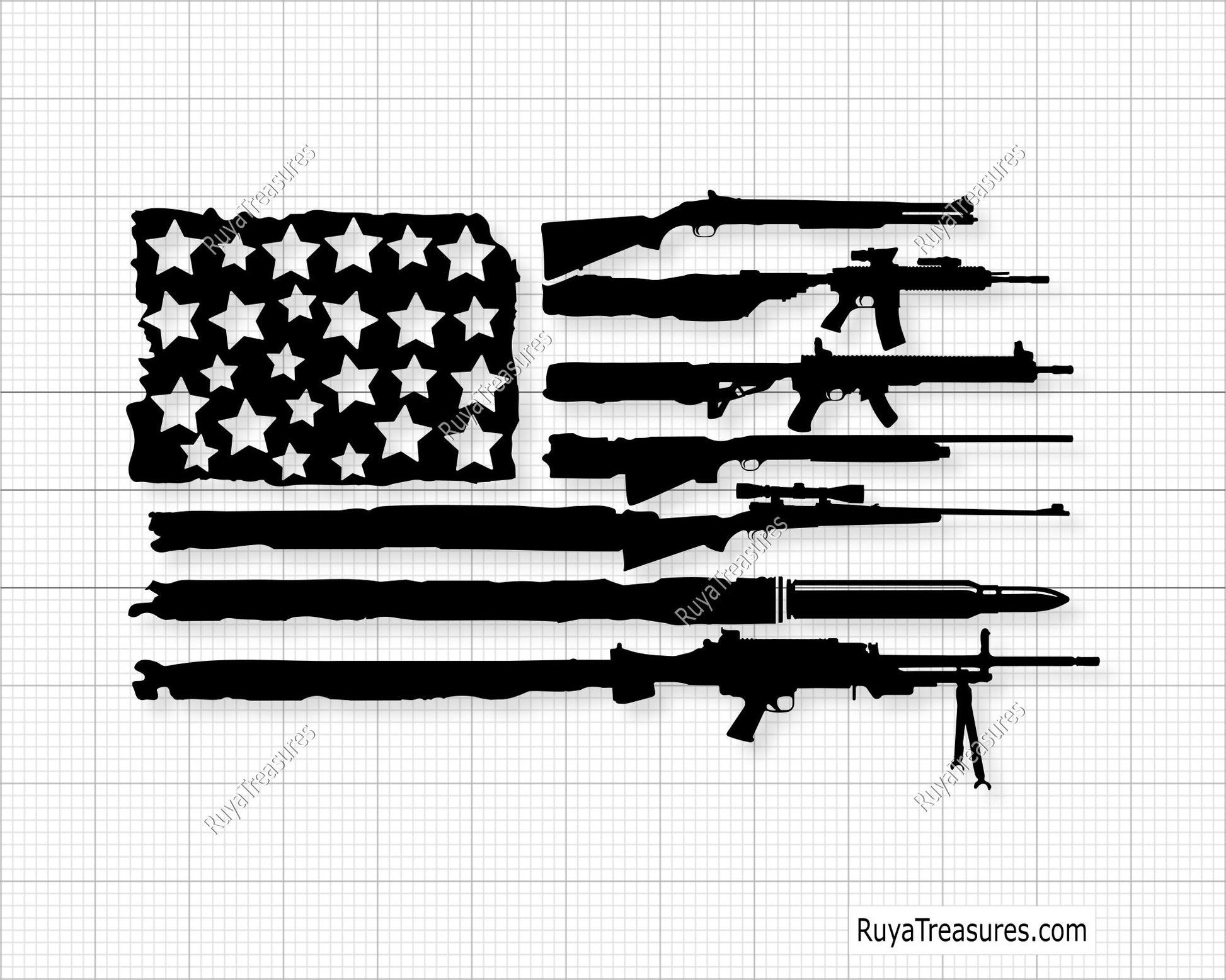 Gun Rifle Flag Svg