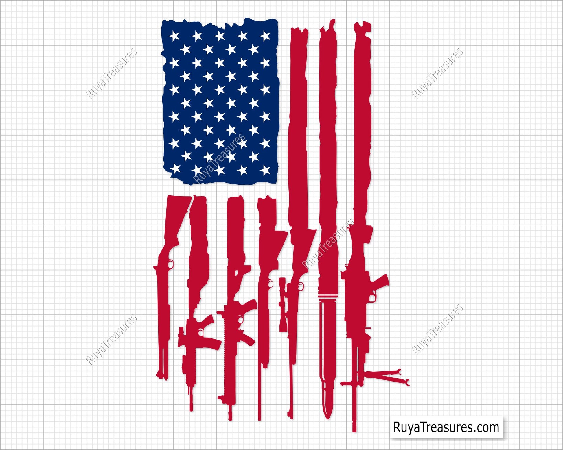 Gun Rifle Flag Svg