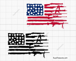 Gun Rifle Flag Svg