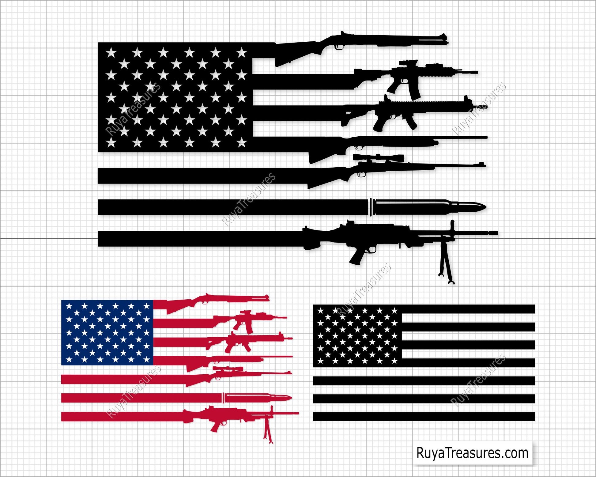Gun Rifle Flag Svg