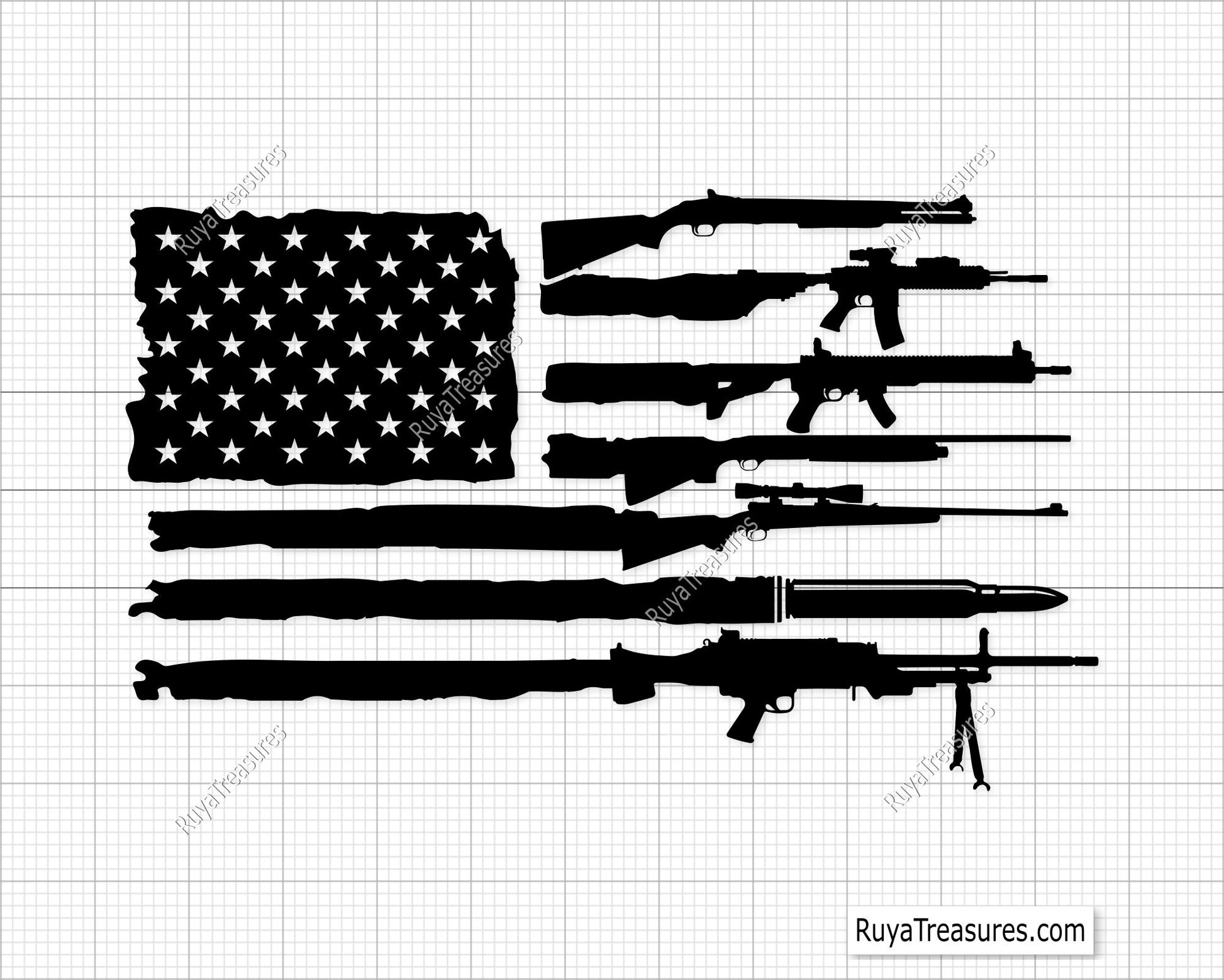 Gun Rifle Flag Svg