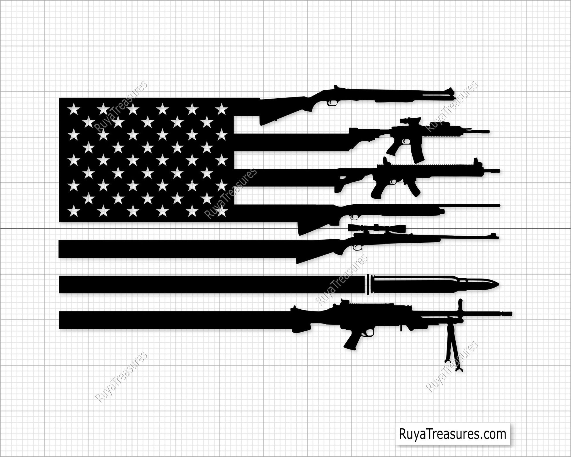 Gun Rifle Flag Svg