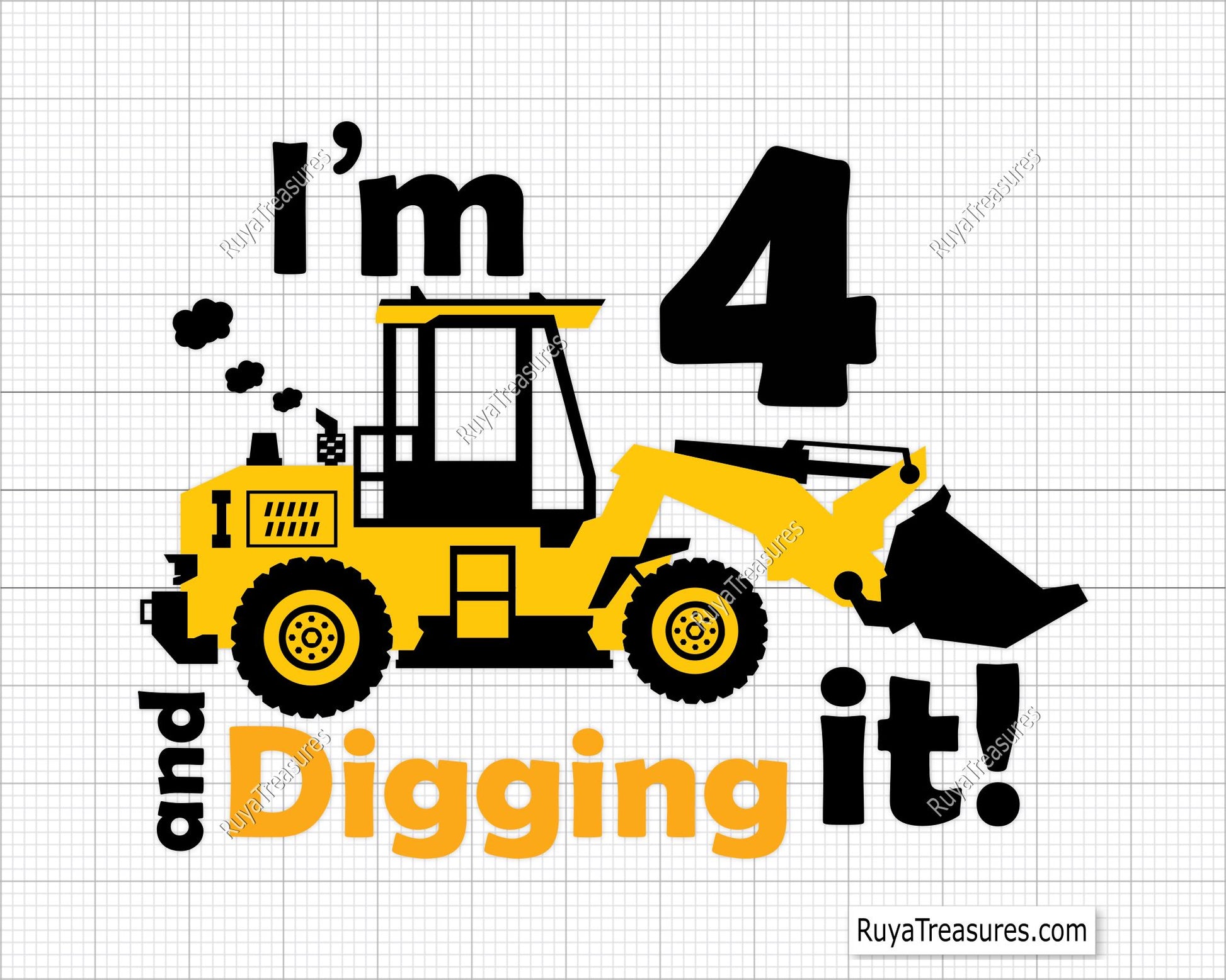 I'm 4 And Digging It Svg