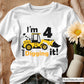 I'm 4 and Digging It Svg Png, 4th Birthday Svg, Kids Birthday Svg