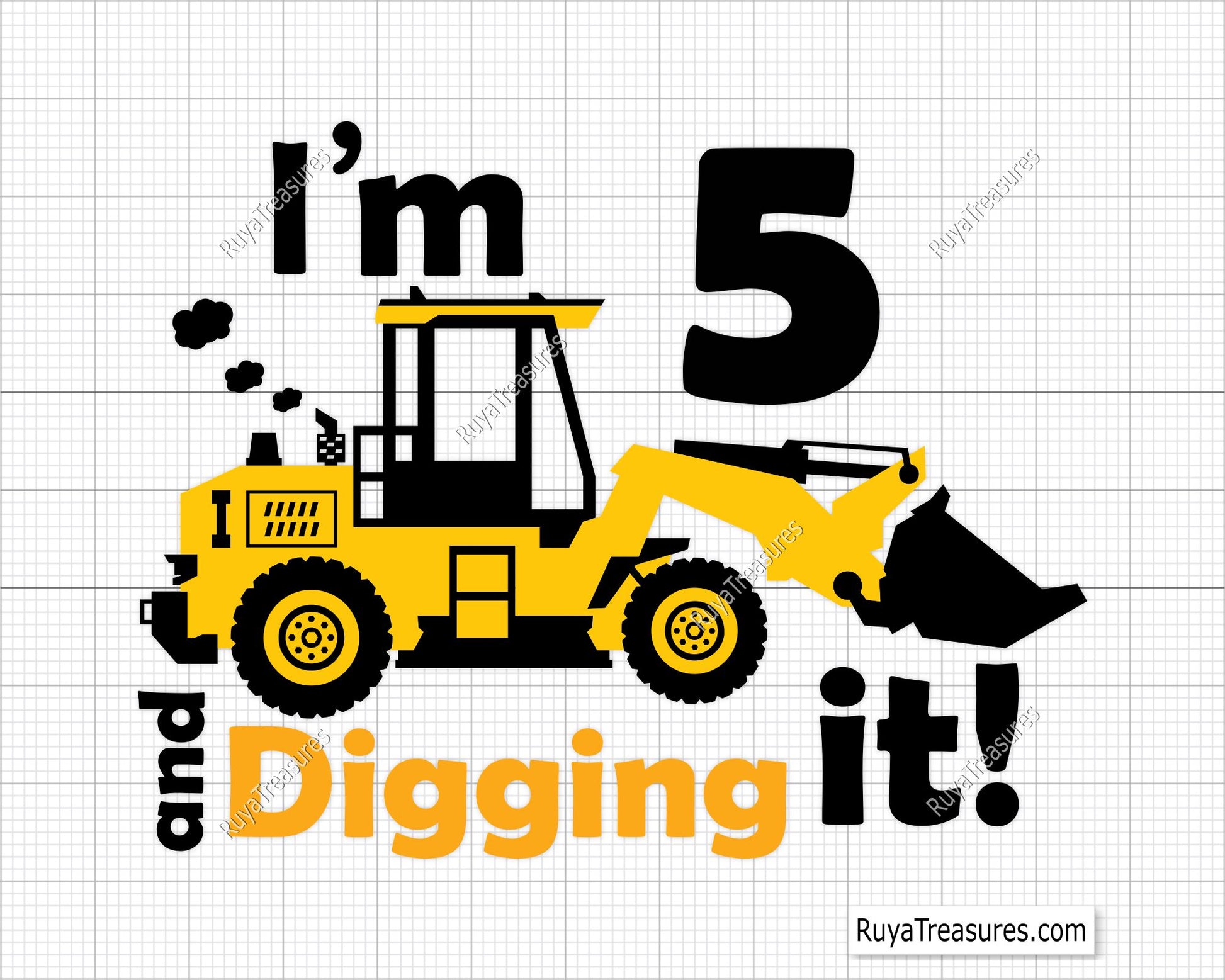 I'm 5 And Digging It Svg 