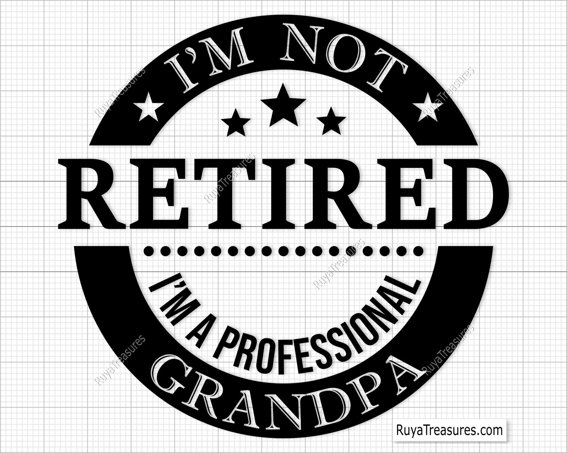Funny "I'm Not Retired I'm A Professional Grandpa" SVG design with vintage typography, perfect for grandpa gifts and retirement crafts.