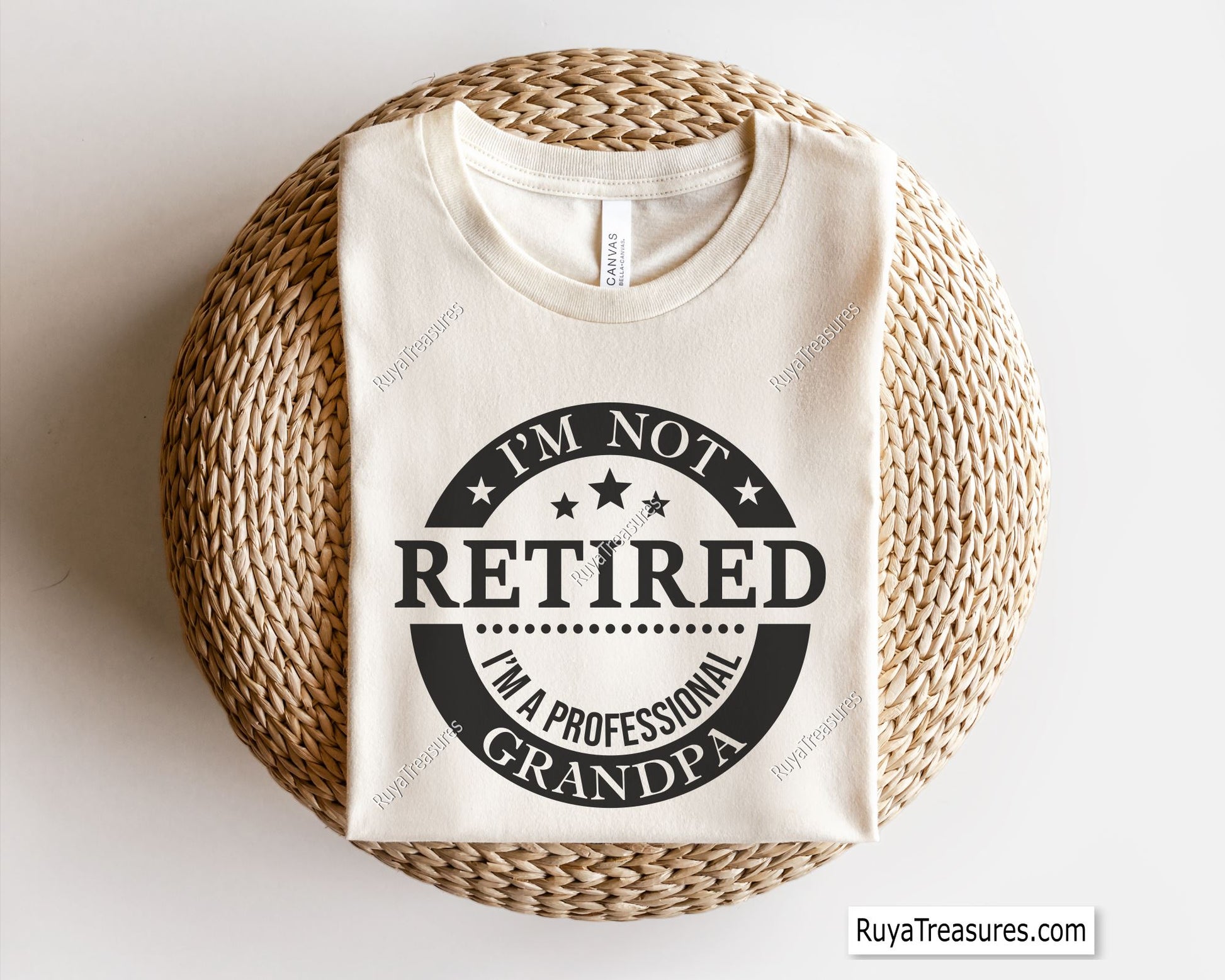 Funny "I'm Not Retired I'm A Professional Grandpa" SVG design with vintage typography, perfect for grandpa gifts and retirement crafts.