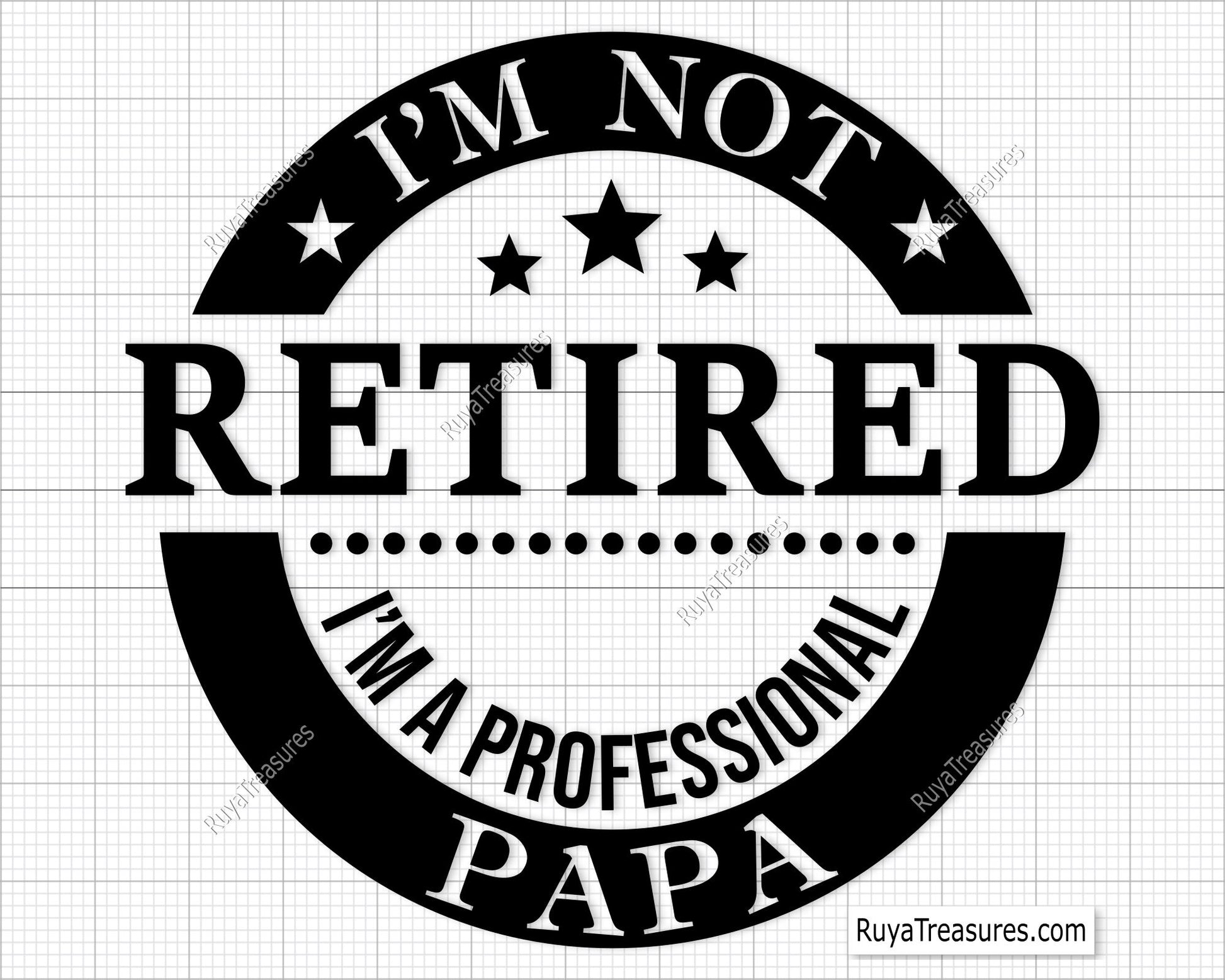 Funny "I'm Not Retired I'm A Professional Papa" SVG design with vintage typography, perfect for grandpa gifts and retirement crafts.