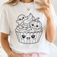 Kawaii Halloween Cupcake SVG PNG, Cute Spooky Cut File Design