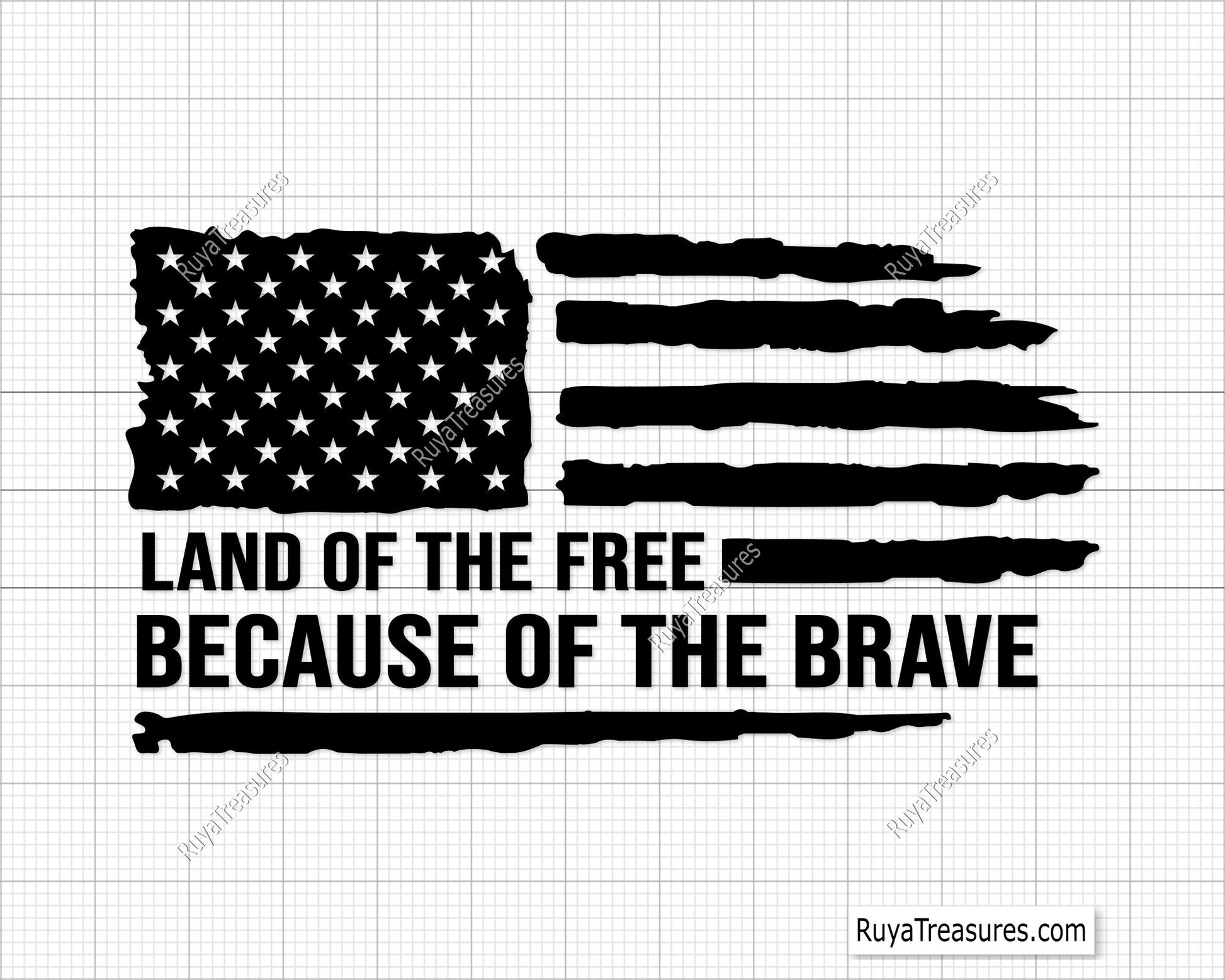 Land of the Free Because of the Brave Svg