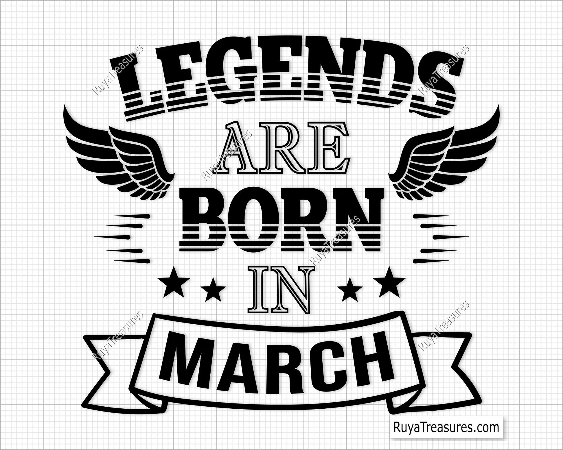 Legends Are Born in March Svg