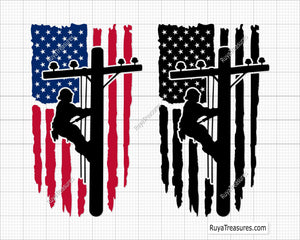 Lineman Flag Svg