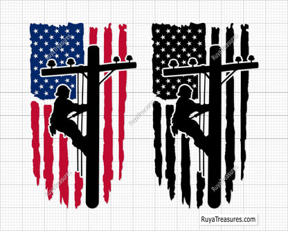 Lineman Flag Svg