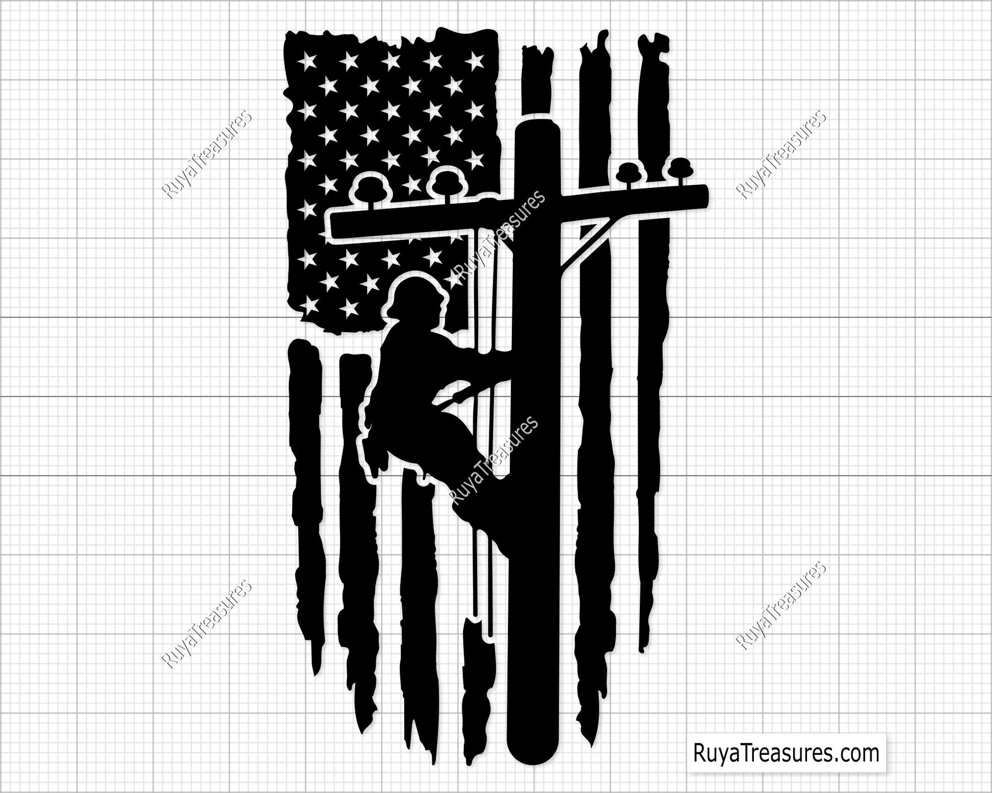 Lineman Flag Svg