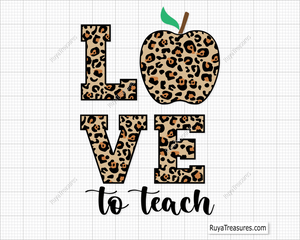 Love To Teach Leopard svg