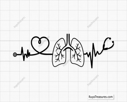 Lungs Heartbeat Svg