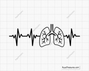 Lungs Heartbeat Svg 
