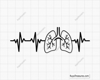 Lungs Heartbeat Svg 